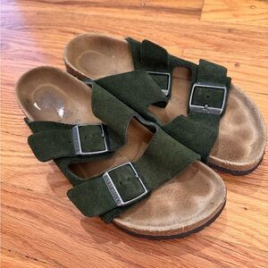 Birkenstock Women’s Forest Green Suede Sandals